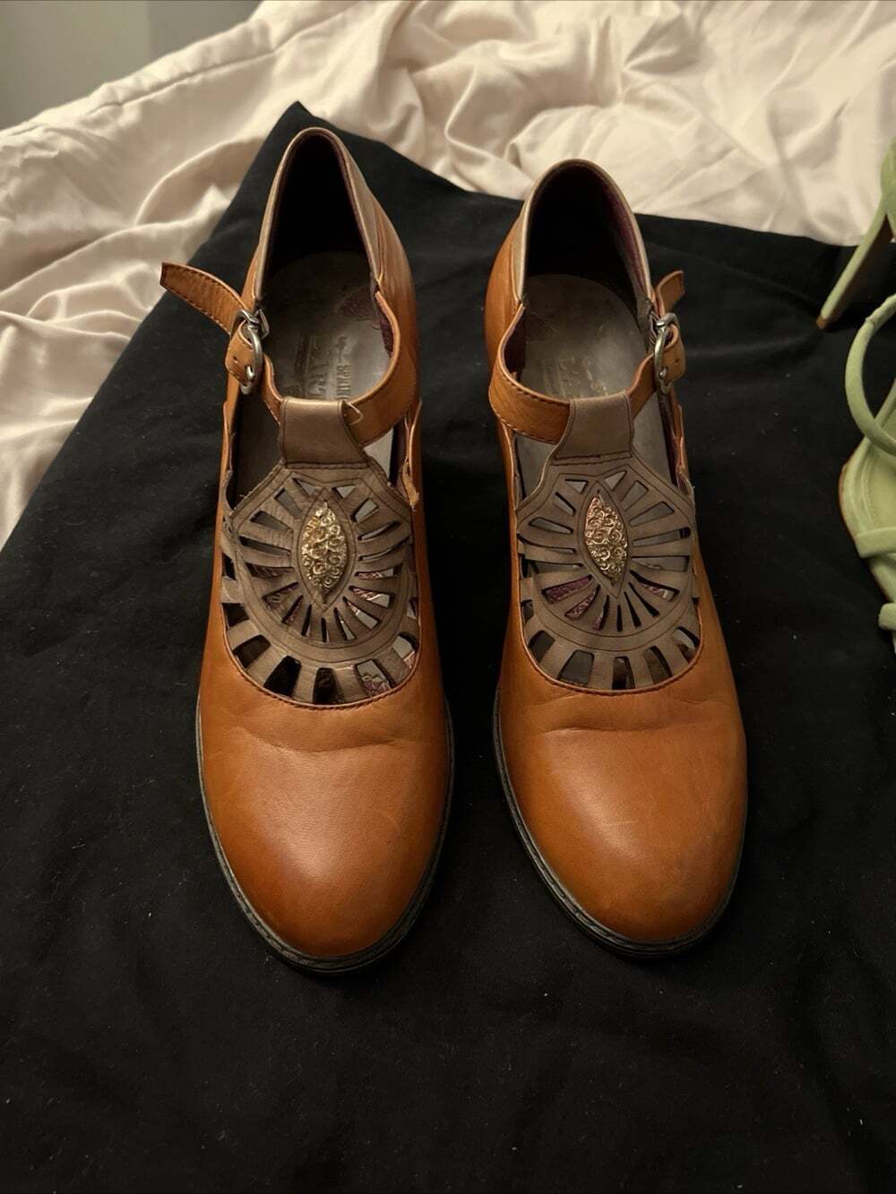 L'Artiste by Spring Step April Mary Jane Camel Brown Multi Leather US 10.5/EU 42
